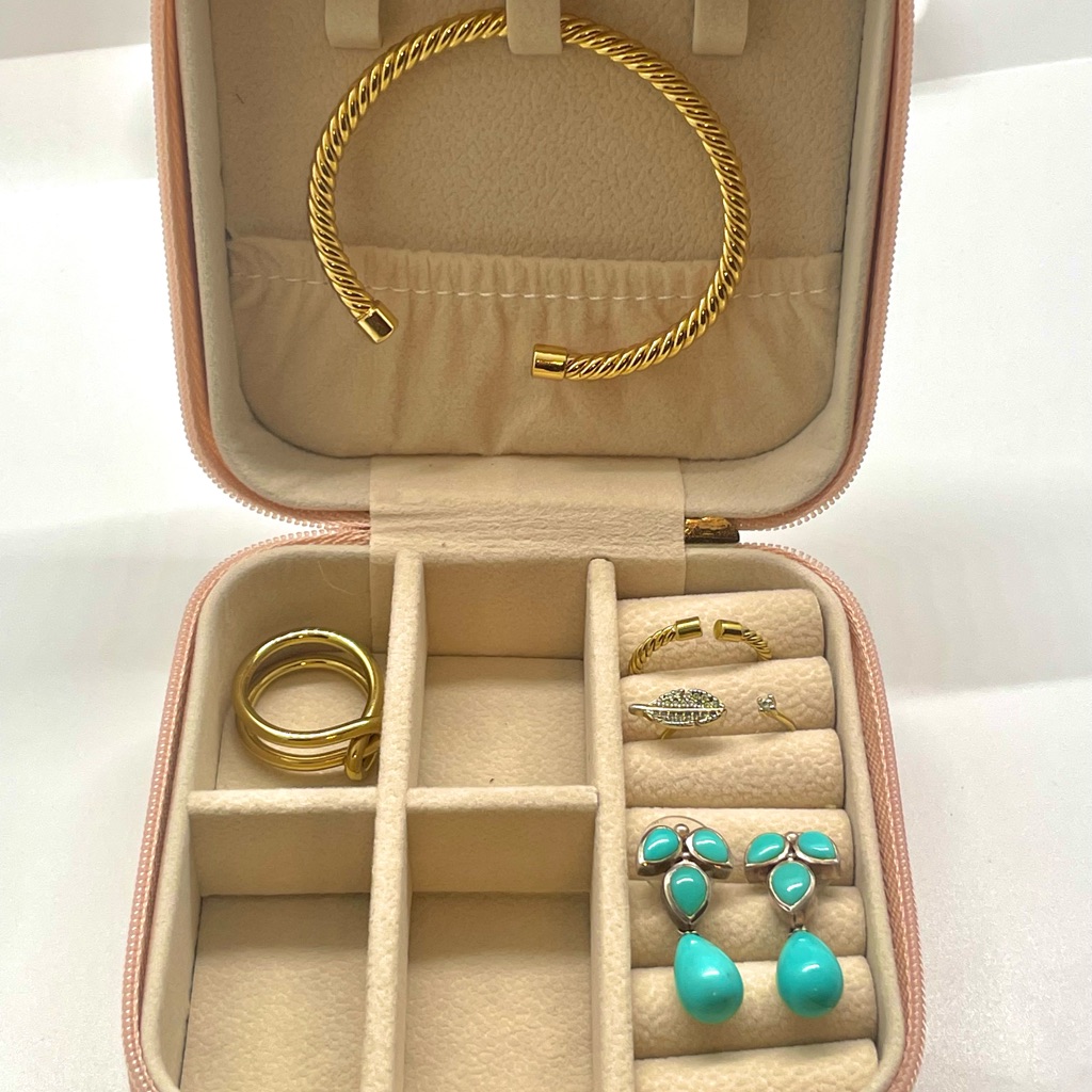 Vegan Leather Travel Jewelry Case